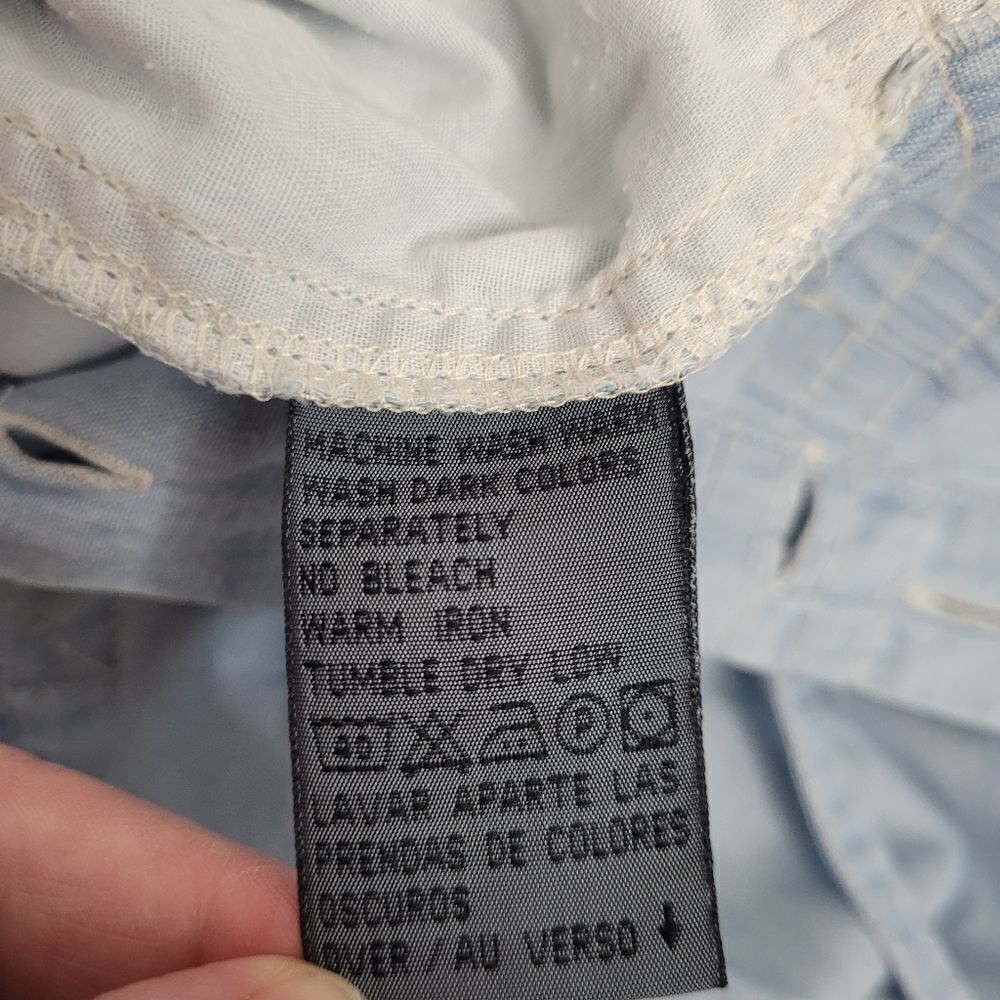 VINTAGE 90s romper LizWear blue chambray button up‎ playsuit XS/S - Picture 7 of 15